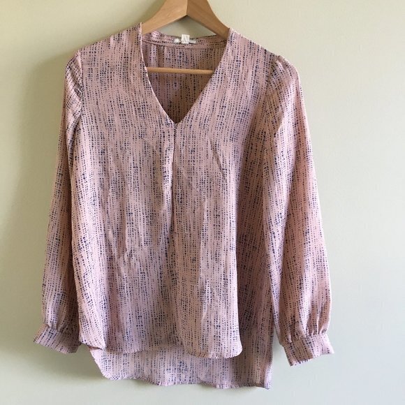 Pleione Patterned‎ Pink Top Long Sleeve Blouse - Picture 1 of 4